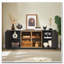 Armoire de rangement ondulée, armoire en verre trempé à cadre en aluminium pour salon / chambre à coucher / vestibule.