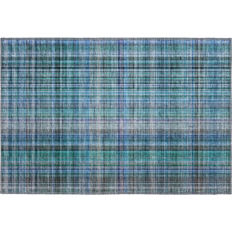 Premium Machine Washable Cerrito AMF541 Teal 8' x 10' Rug