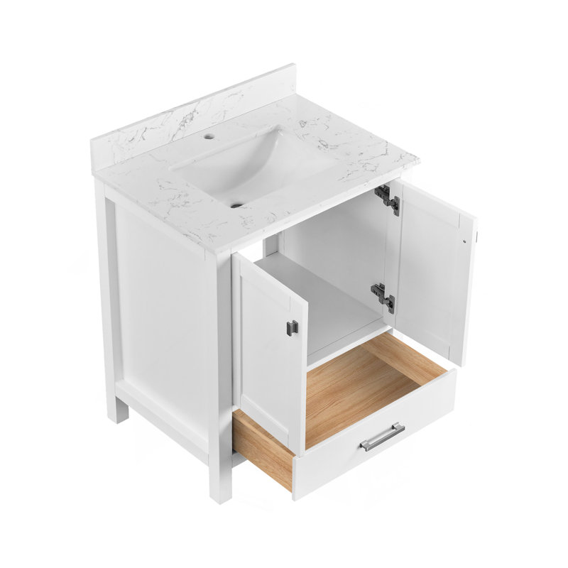 Meuble-lavabo de 30 po avec meuble-lavabo autoportant avec cadre en bois massif