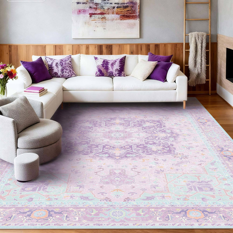 Tapis d'intérieur délavé et antidérapant, Rectangle 6 pi x 9 pi