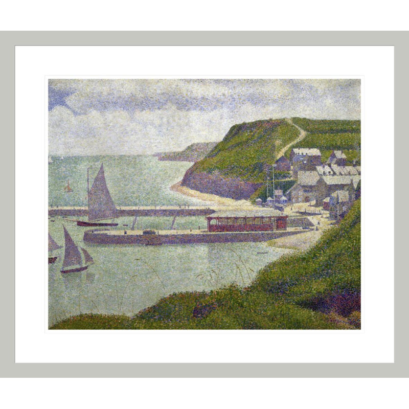 Port à Port-en-Bessin à marée haute par Georges Seurat - Impression Giclée encadrée, 23.5" H x 27.7" W