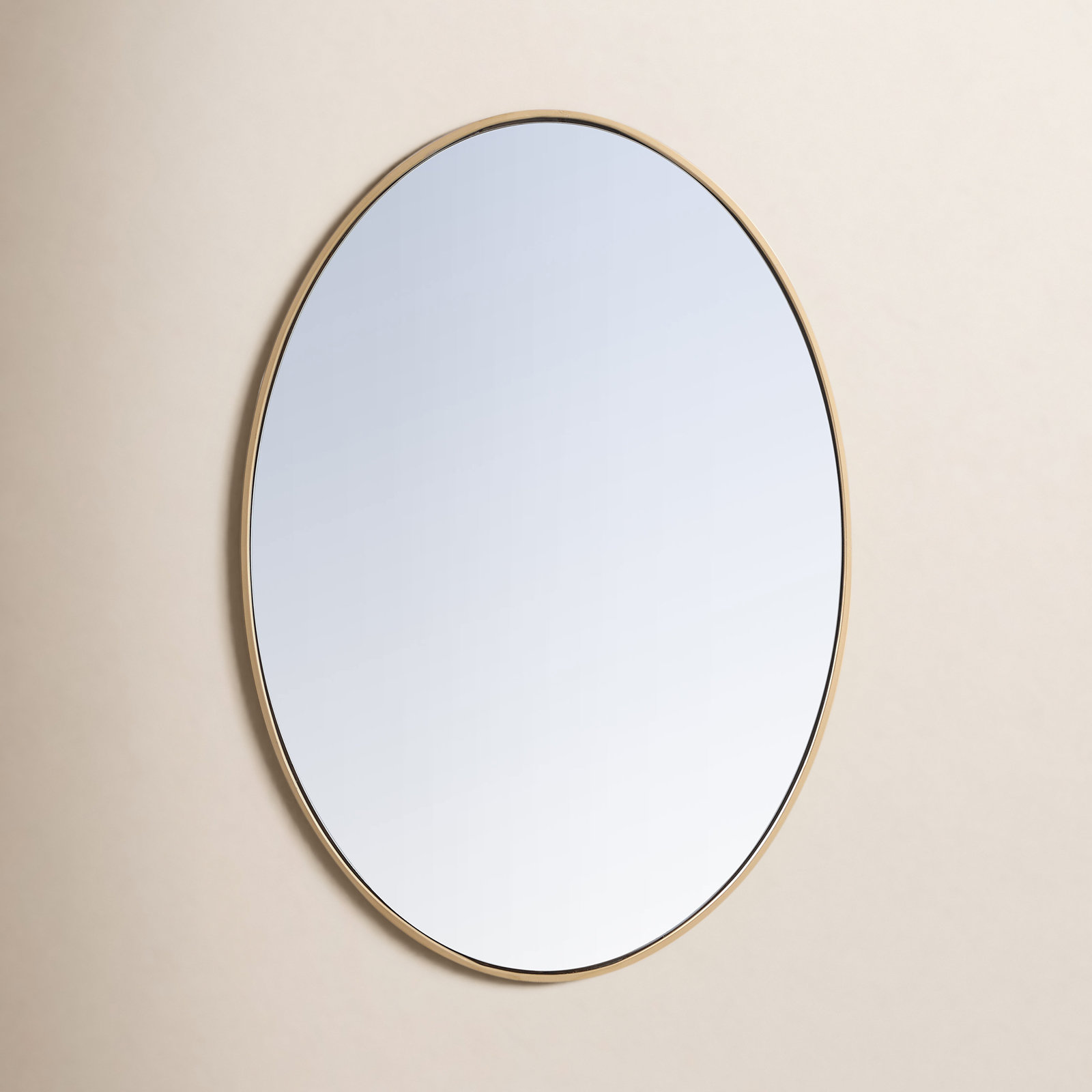 Sabine Metal Oval Wall Mirror, 24" x 34", Brass