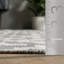 Tapis gris / crème en coton à chevrons tissé à plat à la main-982036532