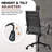 Amaiia Mid-Back Ribbed Upholstered Swivel Genuine Leather Ergonomic Office Desk Chair, Conference Chair-795756785