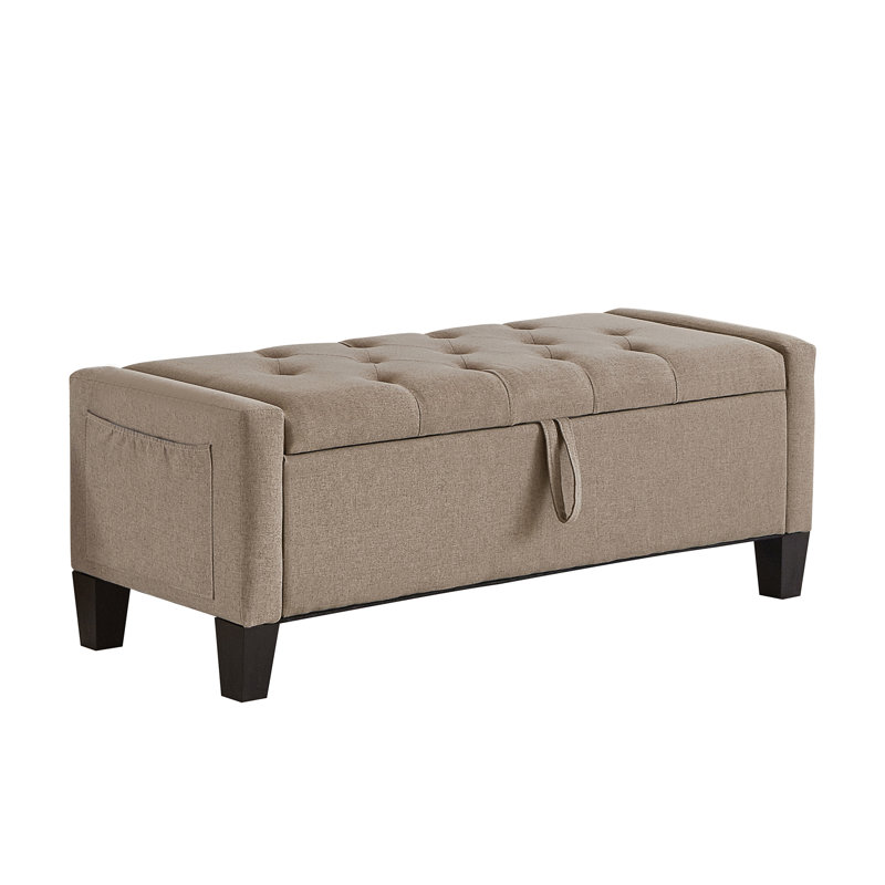 Repose-pieds rembourré de style moderne Mid-Century l 45 po, Linen