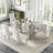 63" Dining Table With Glass Top And Double Pedestal Metal Base-102095472