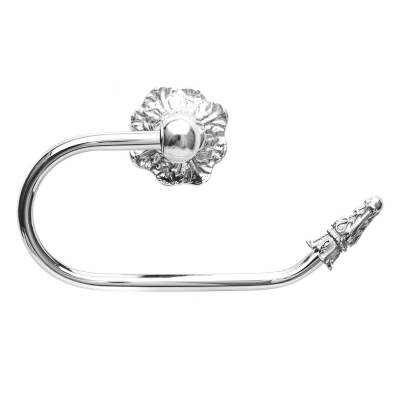 Acanthus swing tissue smooth ring right Renaissance style in Oil Rub Bronze, Chrome