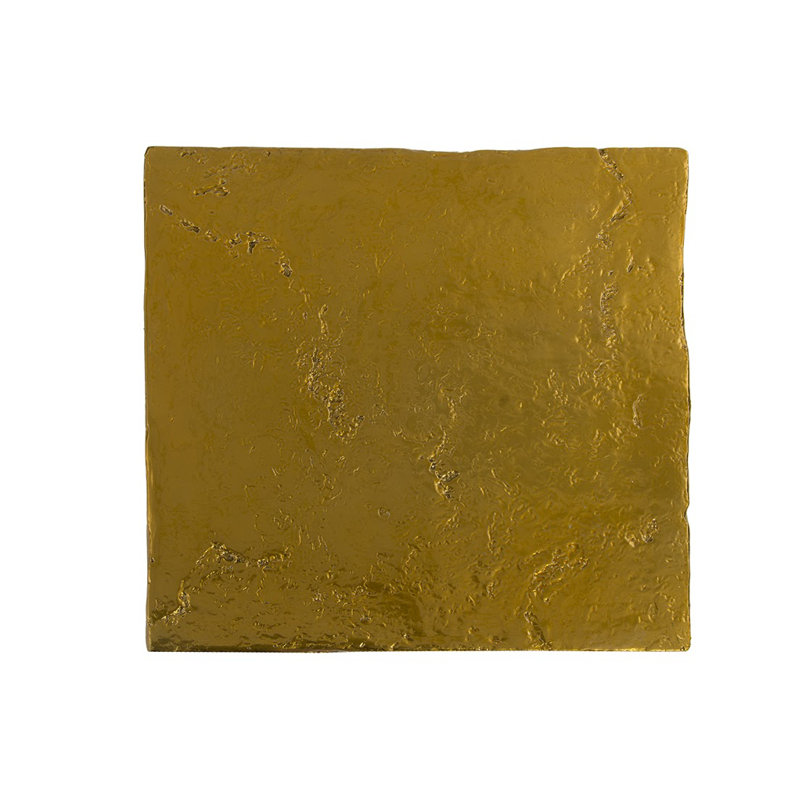 Outdoor Pedestal Sculpture, 29" H x 17" W x 17" D, Liquid Gold