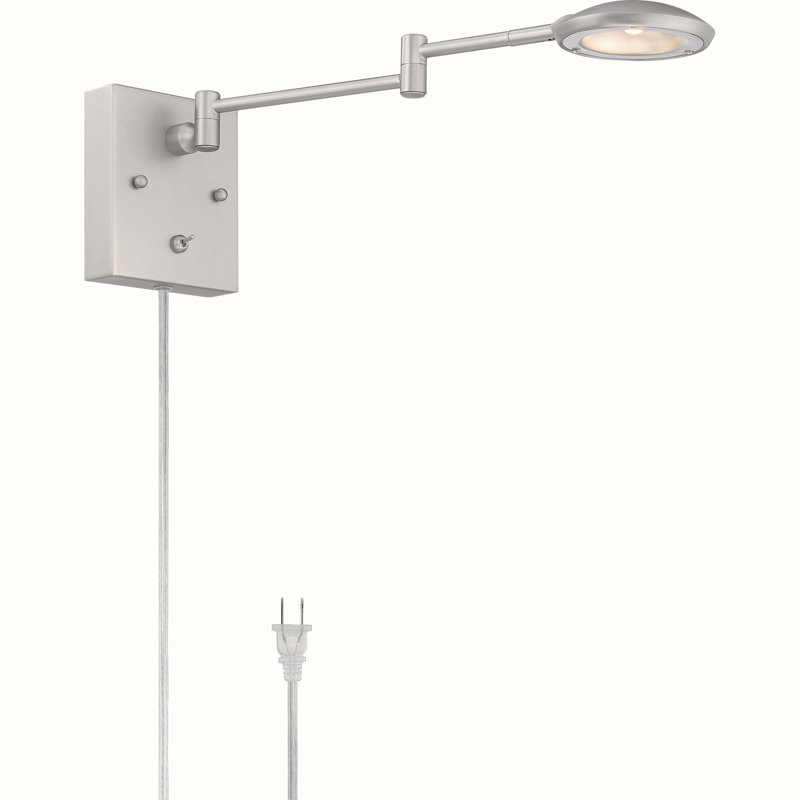  Applique à bras articulé réglable en nickel à DEL avec interrupteur de balançoire V4791 Feodosie, Nickel