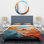 Ensemble de housse de couette en microfibre / polyester Teal Orange Bold Abstract