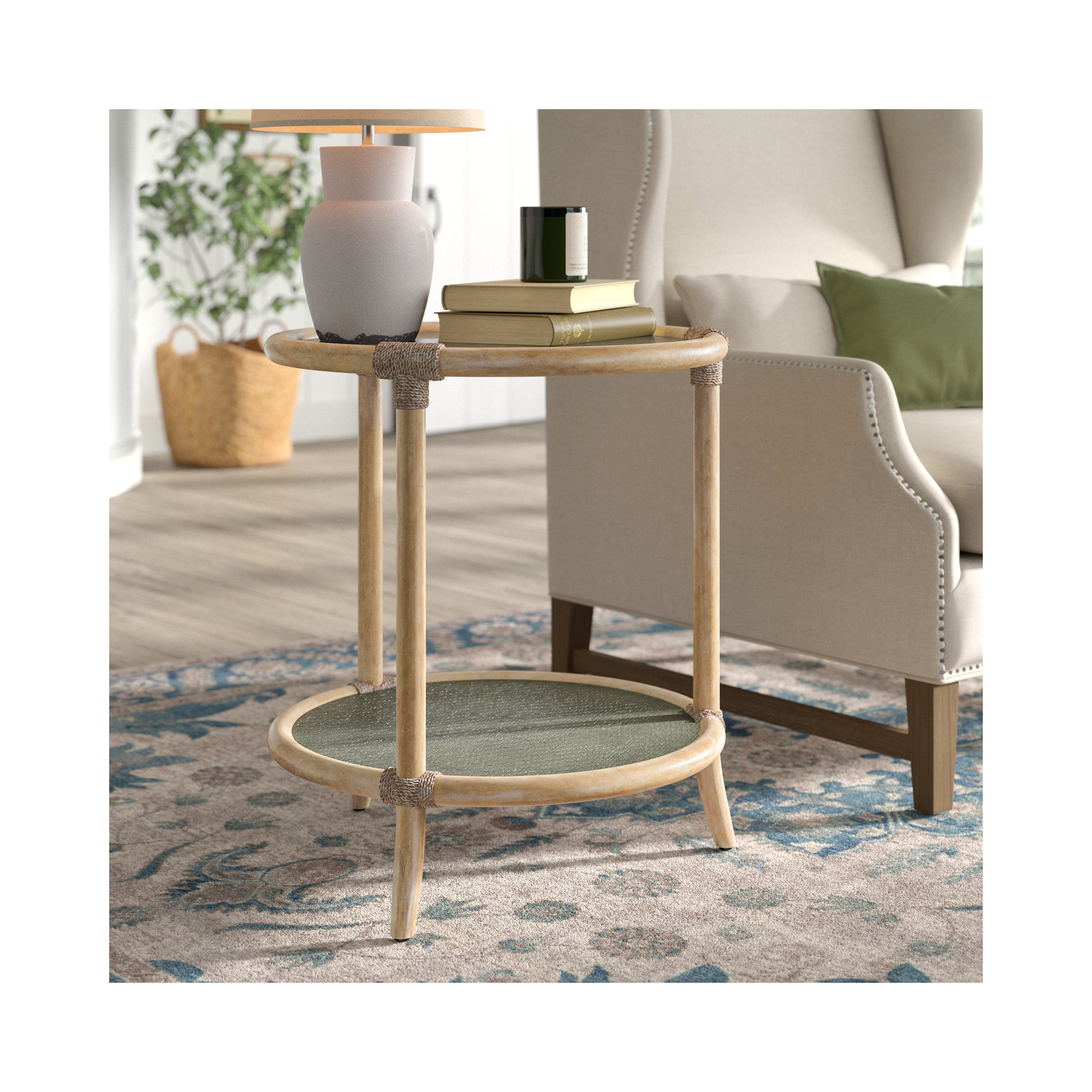 Bellmont End Table, Dune/Green