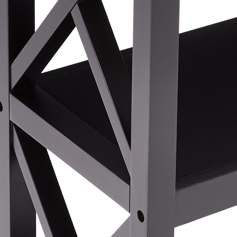 Arthella 42" W Console Table with Storage, Black Top/Black Base