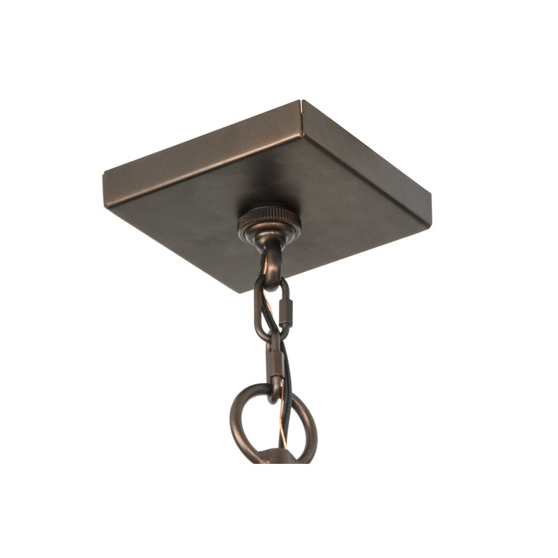 Uma 36" Square Bronze and Glass 12-Light Pendant