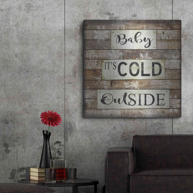 «Baby It's Cold Out» par Cindy Jacobs, art mural en métal, H 36 po x l 36 po