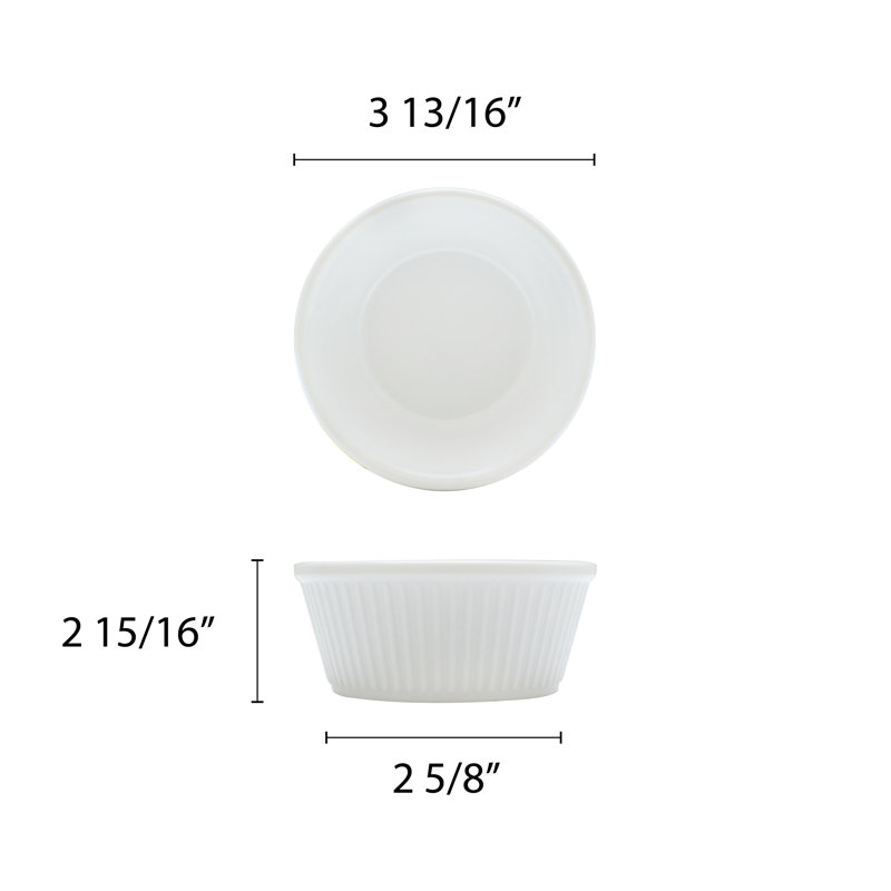 Ramequin à cannelures rondes thunder group inc., Blanc