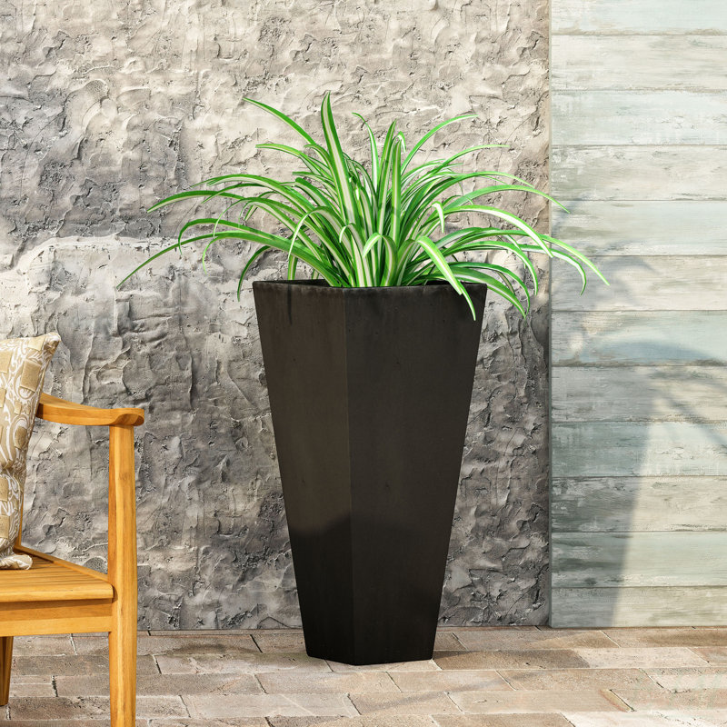 Pot à fleurs, H 28,58 po x l 13,08 po x P 13 po, Noir