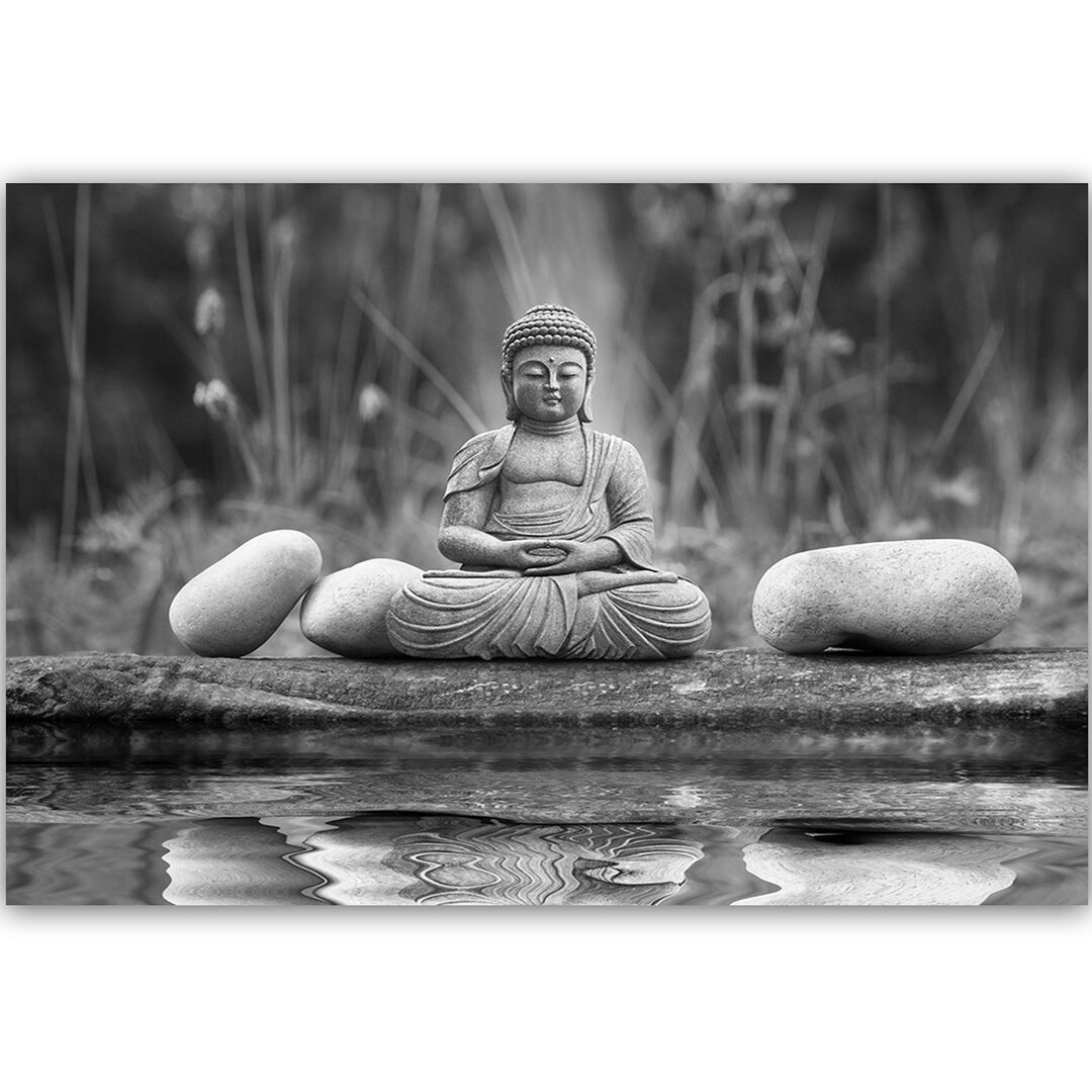 Leinwandbild Buddha am Wasser 3