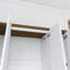 Armoire penderie en bois blanc avec tiroirs-1117050633