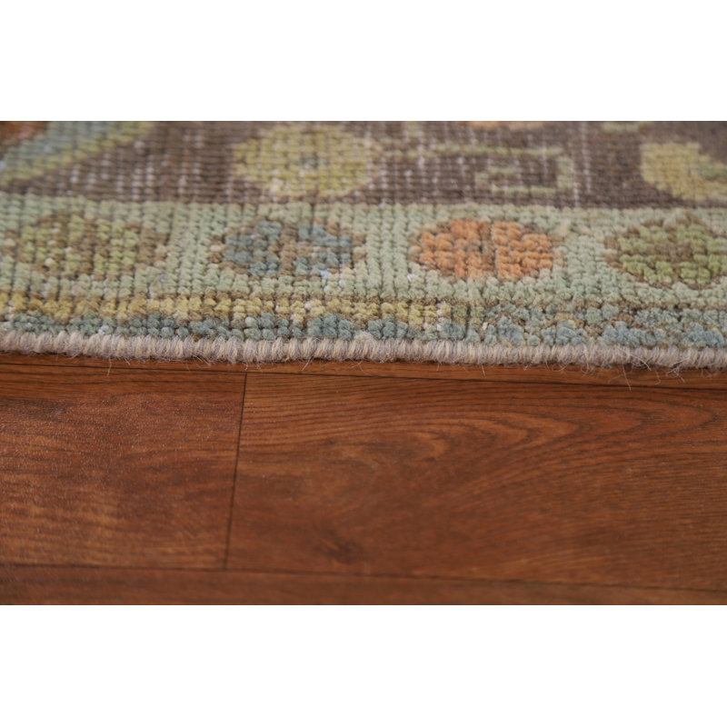 Tapis persan Tabriz patiné vieilli noué à la main 7 x 10