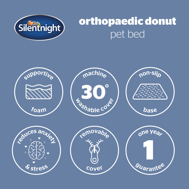 Silentnight Orthopaedic Donut Pet Bed, 30 H x 85 W x 53 D cm