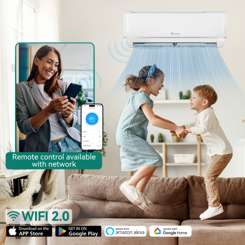 Mini climatiseur à deux blocs sans conduit Balconera 24 000 BTU pour 1500 pieds carrés avec télécommande et contrôle intelligent - 220 V