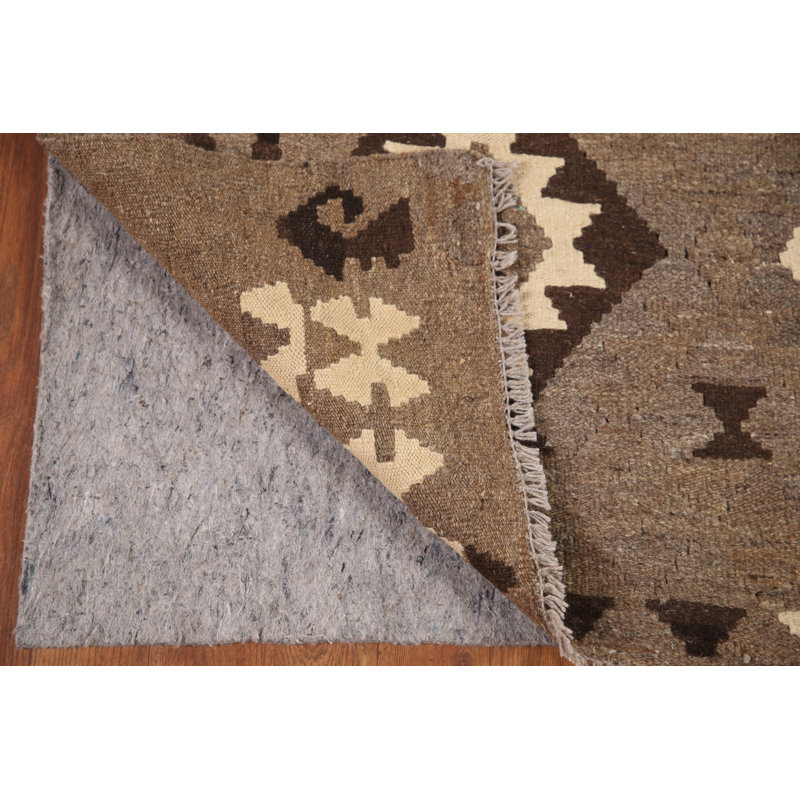 Tapis géométrique brun Kilim 5 x 6
