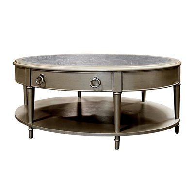 Sintered Stone Top & Champagne Finish Coffee Table