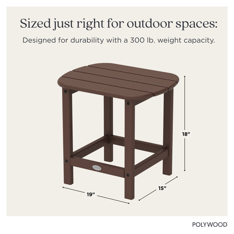 POLYWOOD South Beach 18" Side Table, Mahogany