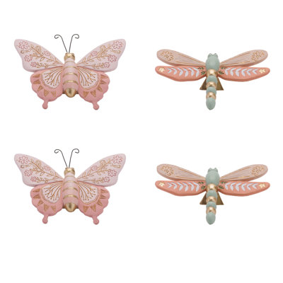 Papillon gravé floral