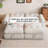 Burwell 77" Beige Velvet Multi-Functional Convertible Sofa Bed with USB Charging Ports – Kid/Pet Friendly Couch Bed for Living Room, Small Spaces, Guest Room-277689407