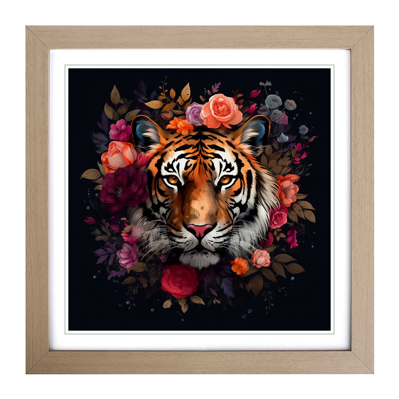 Tiger - Framed Print, Oak