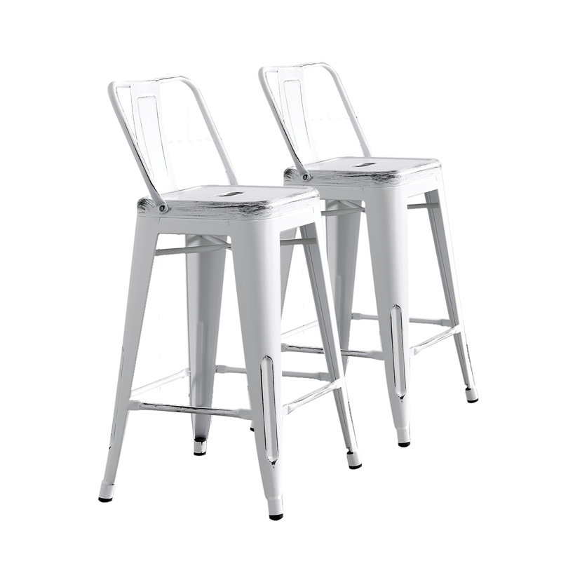Tabourets de bar modernes et modernes, Gris, 2, Tabouret de comptoir (siège d'une hauteur de 24 p