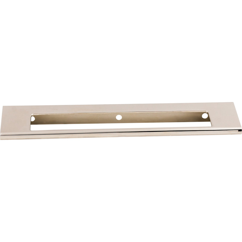 Europa Cut Out 6" Center to Center Finger pull, Polished Nickel, 6" Center to Center