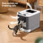 Bac à litière élégant pour chat Elf blanc surélevé, intérieur surdimensionné résistant aux fuites, bonne circulation d'air, murs visibles, cuillère de nettoyage quotidienne pratique incluse, utilisation quotidienne pour plusieurs animaux de compagnie