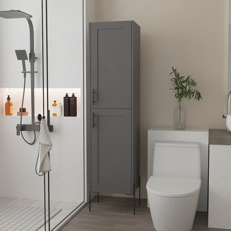 Linen Cabinet Hopewell, Bathroom, Matt Gray, Matte Gray
