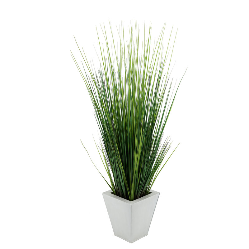 Herbe à feuillage artificiel 35 po en pot, Crème