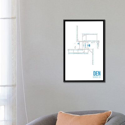 Reproduction d'art graphique sur toile "Denver" de l'Airport Diagram Series