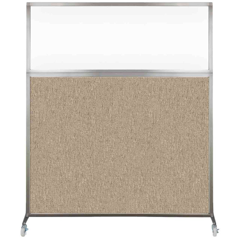 Cloison de bureau Hush - fenêtre transparente, 72", Gris nuageux