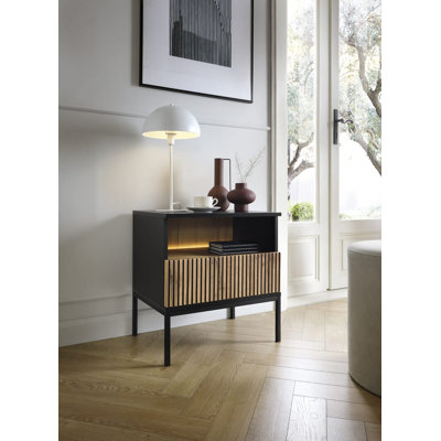 Delerme 54cm W Manufactured Wood Bedside Table