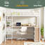 Metal Loft Bed With 3 Layers Of Shelves And L-Shaped Desk-1012426527-1012426526