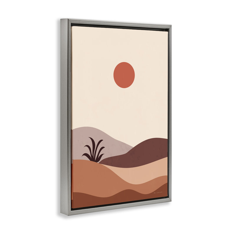 «Boho Desert with Plant Floater» par Omar Escalante, Cadre flottant gris lustré, H 31 po x l 21 po