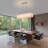 Wanakah 48-Inch 6 - Light Kitchen Island Linear Chandelier Textured Linen White Shade Reflector bottom