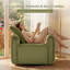 Fauteuil demi-tonneau pivotant en velours 30,5 po Deria-1752166088