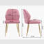 Chaise d'appoint rembourrée en velours capitonné Mariley-1642407871