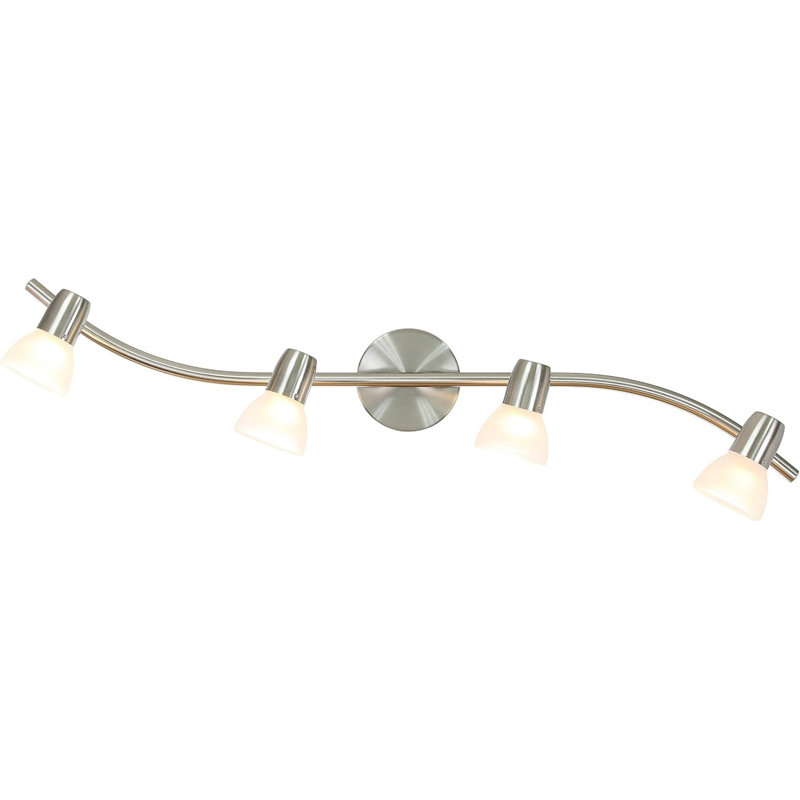 Luminaire sur rail à 4 lampes au-dessus de l'évier, brossé nickel