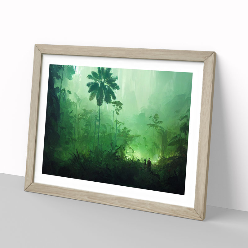 Jungle Forest - Framed Print, 34cm H x 46cm W x 2cm D, Oak
