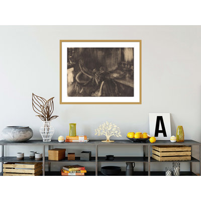 Woman by a Fireplace by Edgar Degas -Framed Giclee Print