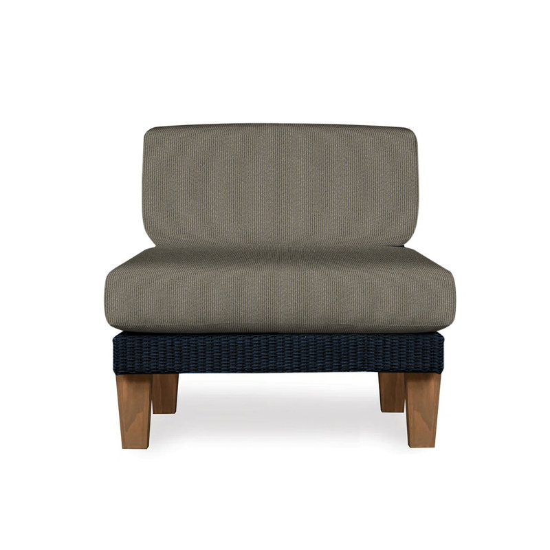 Catalina Outdoor Teak Lounge Chair, Callen Celadon, Ebony