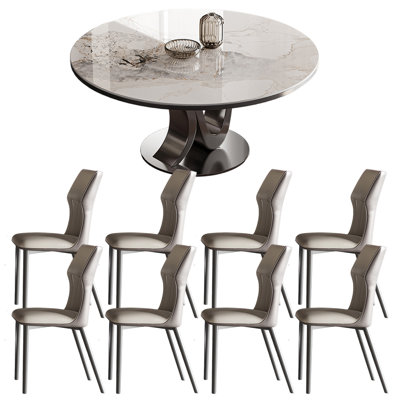 Italian style luxury round dining table sets