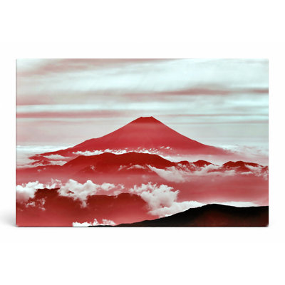 «Red Mount Fuji - Landscape», art mural sur toile
